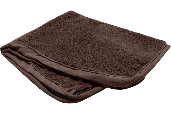 Furhaven Replacement Dog Bed Cover Terry & Suede Mattress, Machine Washable - Espresso, Large
