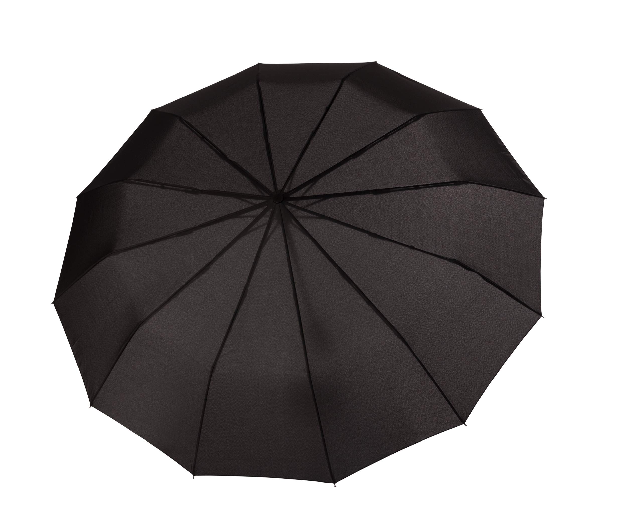 Doppler Pocket Umbrella Fiber Magic Major - Wind Tunnel Tested - Automatic Open and Close - Black, Black, Mediana