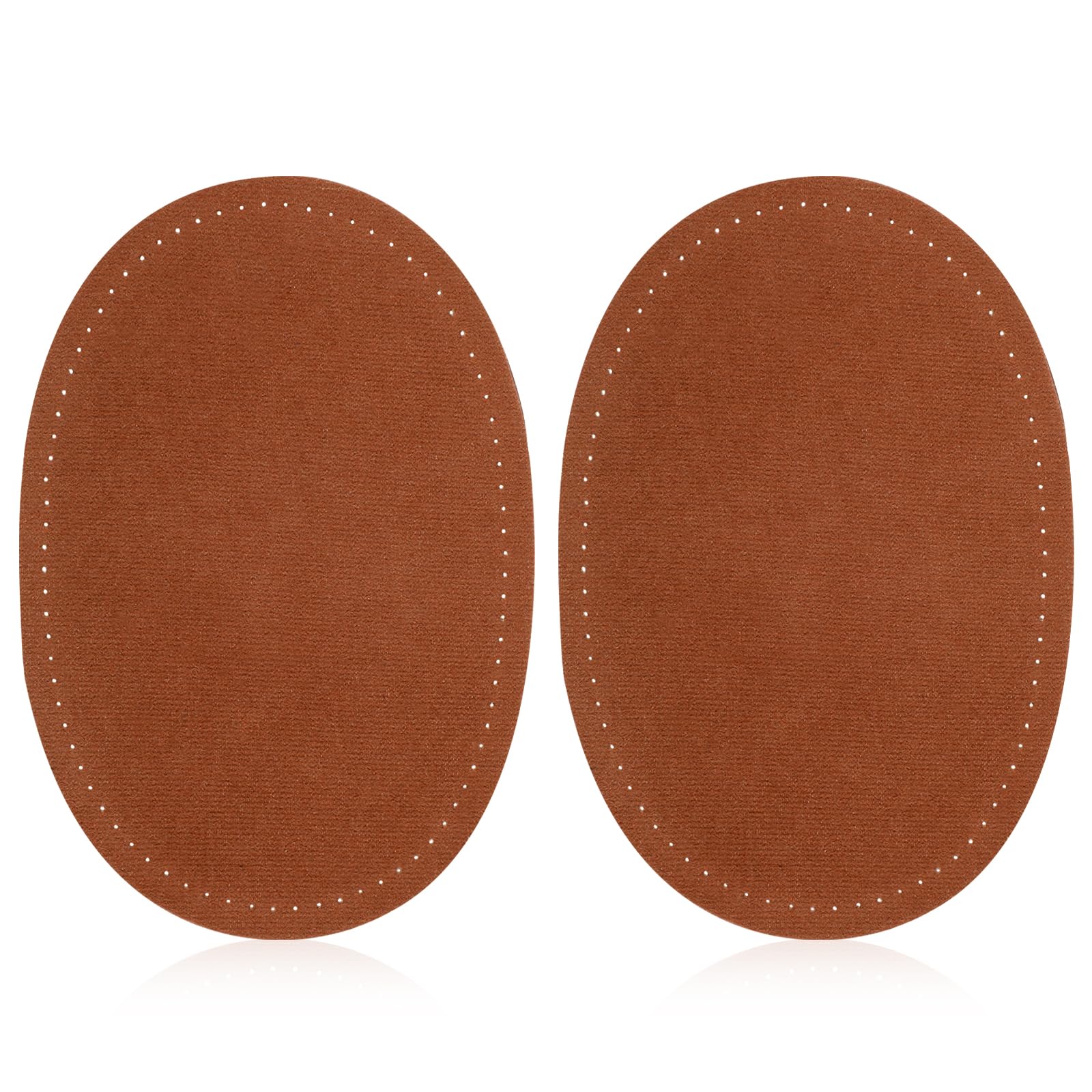 Photo 1 of 2 Pcs Elbow Patches Sew-On Fabric Elbow Sweater Jackets Trousers Patches Large Oval Elbows Knee Patche Restoration Accessories Suede Craft Supply Sewing Appliques, Suede Fabric Brown