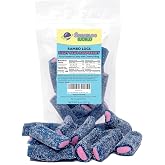 Swedish Candy Fizzy Candy Rambo Logs - Swedish Blue Raspberry Licorice Logs with Creamy Fruity Center - 8 Ounce