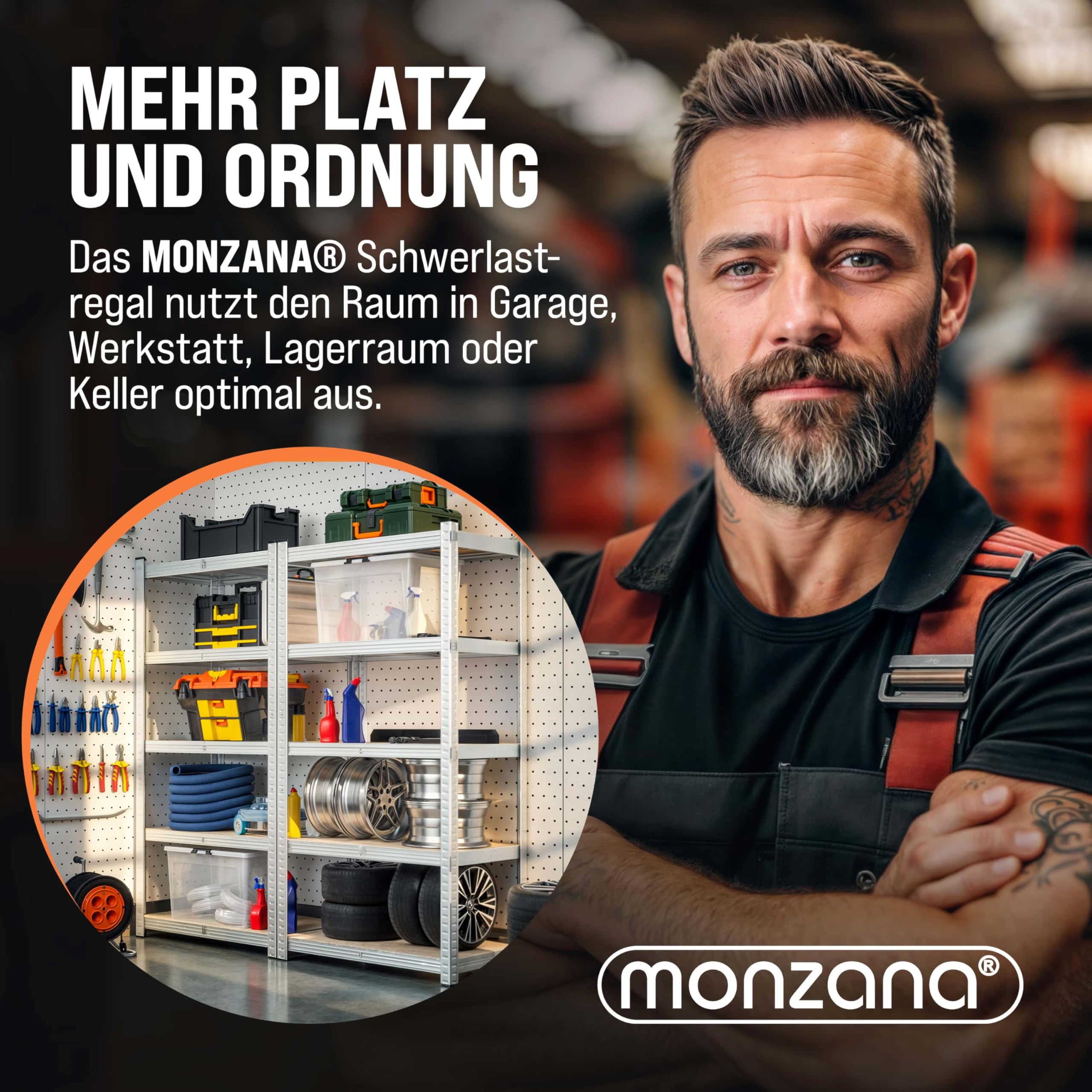 Monzana® 2X Schwerlastregal 180x90x40cm Befestigungsmaterial 1750kg 10 MDF-Platten Kellerregal Lagerregal Steckregal Metallregal Werkstattregal Silber 7