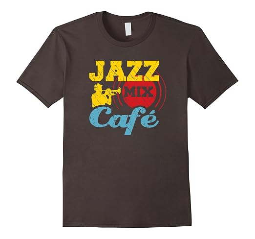 Mens Jazz Mix Cafe T-shirt 2XL Asphalt