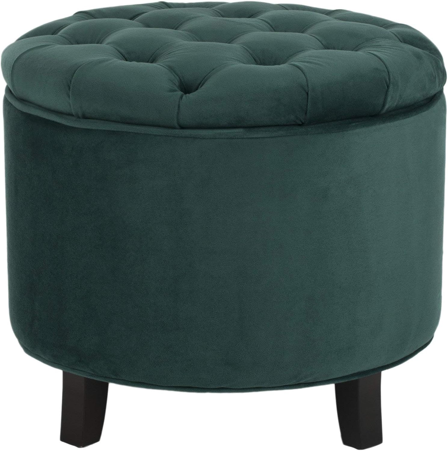 SAFAVIEH Upholstered Ottoman, in Marine, 55 X 55 X 50, Emerald, 52D x 52W x 49.8H cm