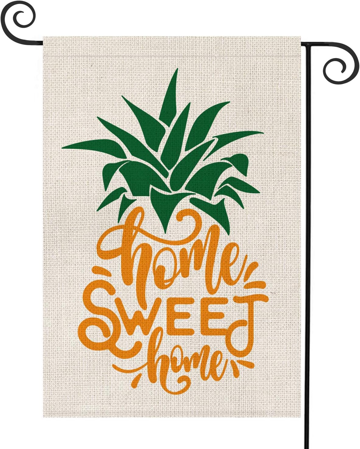 AVOIN Home Sweet Home Pineapple Garden Flag Vertical Double Sided, Seasonal Summer Rustic Hawaiian Yard Outdoor Decoration 12.5 x 18 Inch