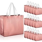 Reginary 72 Pack Reusable Gift Bags with Handles Large Glossy Reusable Grocery Tote Bags for Wedding Birthday Christmas