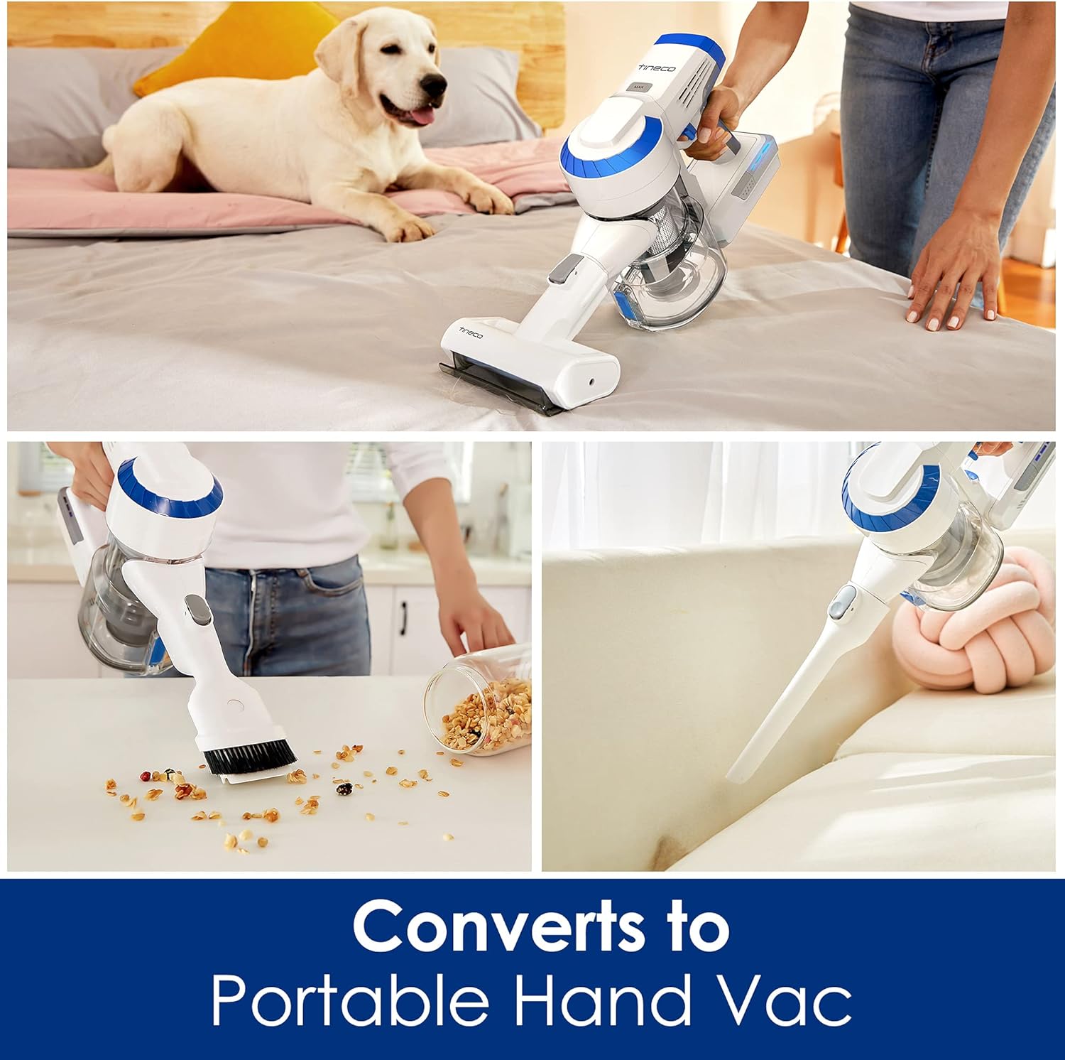 Tineco A10 Hero Cordless Stick/Handheld Vacuum Cleaner with Wall Mount, Super Lightweight with Powerful Suction for Carpet, Hard Floor & Pet - Space Blue -