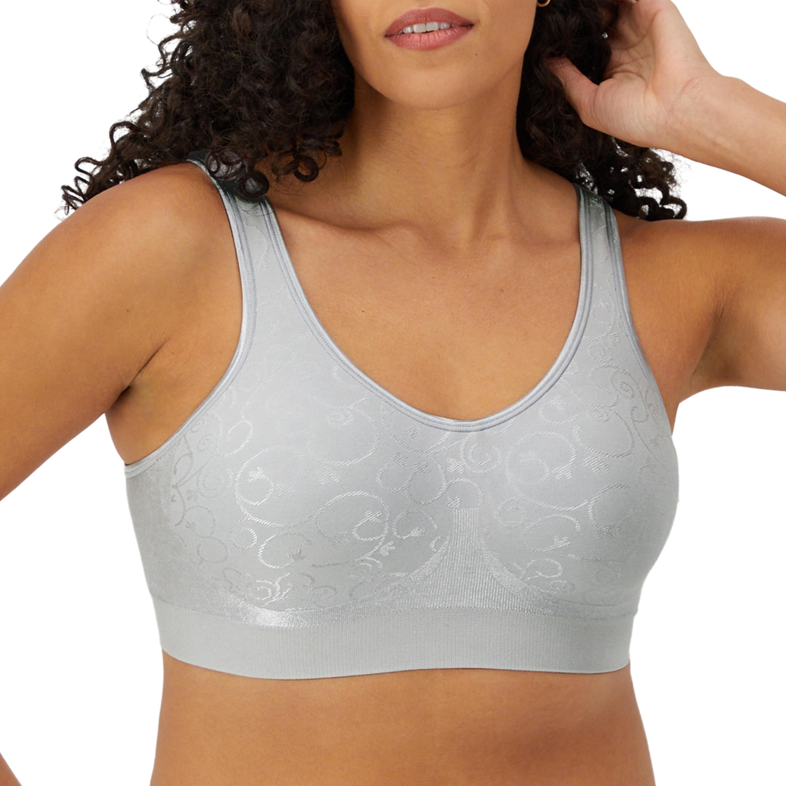 Photo 1 of Bali Wireless, Comfort Revolution Full-Coverage Wirefree Bra for Women, Moisture-Wicking, Crystal Grey Swirl