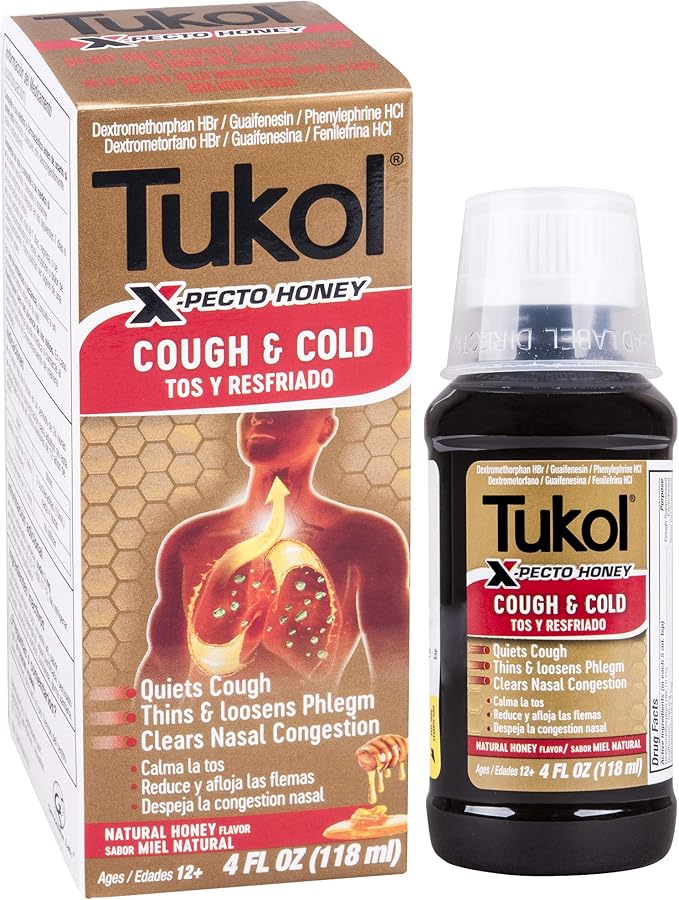 Amazon Com Tukol Adult X Pecto Miel Honey Cold Syrup 4 Oz White Health Personal Care