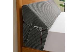 HIGOGOGO King Size Wedge Pillow for Headboard Gap - Multi Functional Mattress Wedge Bed Gap Filler Close The Gap (0-7") Between Your Mattress and Headboard or Wall (Grey 76"x11"x9")