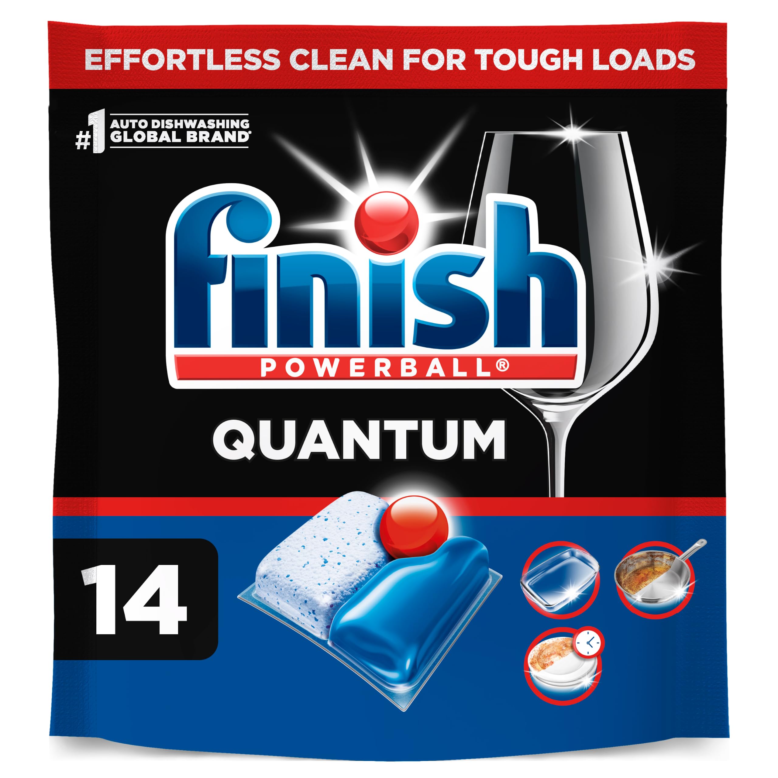 Finish Quantum Dishwasher Pods, Dish Detergent, Fresh Scent, 14ct