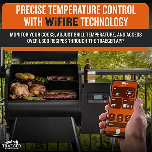 Traeger Grills Pro 575 Wood Pellet Grill Smoker with Wifi, App