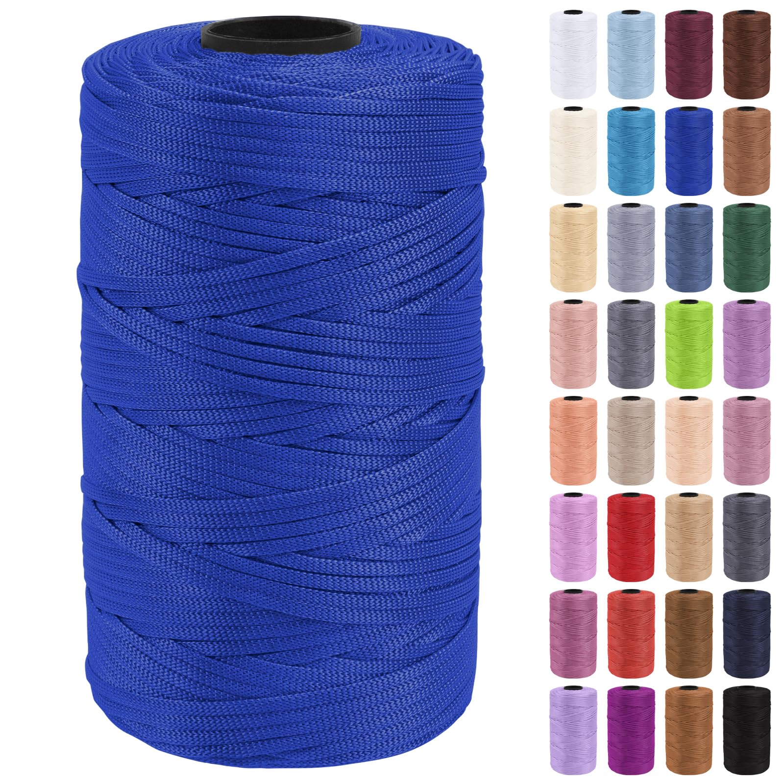 Uiopa Macrame Cord 3mm x 200m Polypropylene Flat Macrame String Crochet Yarn for Handbags, Shopping Bags, Sun Hats, Shoes, Carpets, DIY Crafts, Decorative Projects