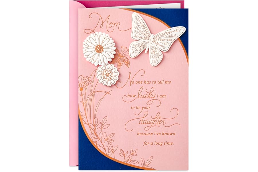 Hallmark Mothers Day Card from Daughter (How Lucky I Am) Butterfly Card for Mom