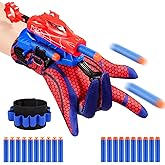 Superhero Web Shooters for Kids Age 3-7, Adjustable Wrist Launcher Slinging Toy Set with 20 Darts, Ideal Birthday for Boys & Girls Imaginative Role-Playing Costume Accessory