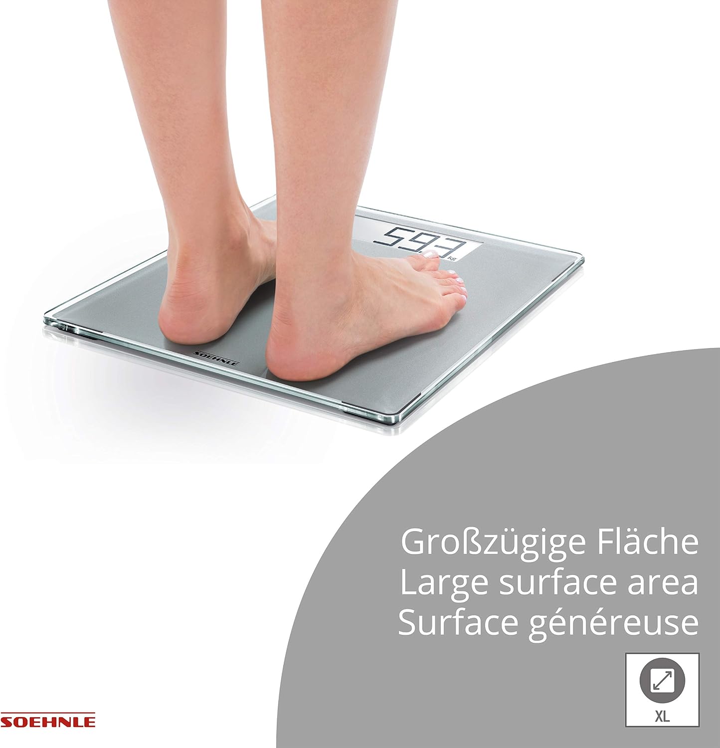 SOEHNLE Style Sense Comfort 400 Bathroom Scale, Silver - Image 3