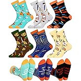 Berlune 6 Pairs Funny Art Crew Socks for Men Women Novelty Painting Cotton Casual Socks Artist Painter Holiday Gifts
