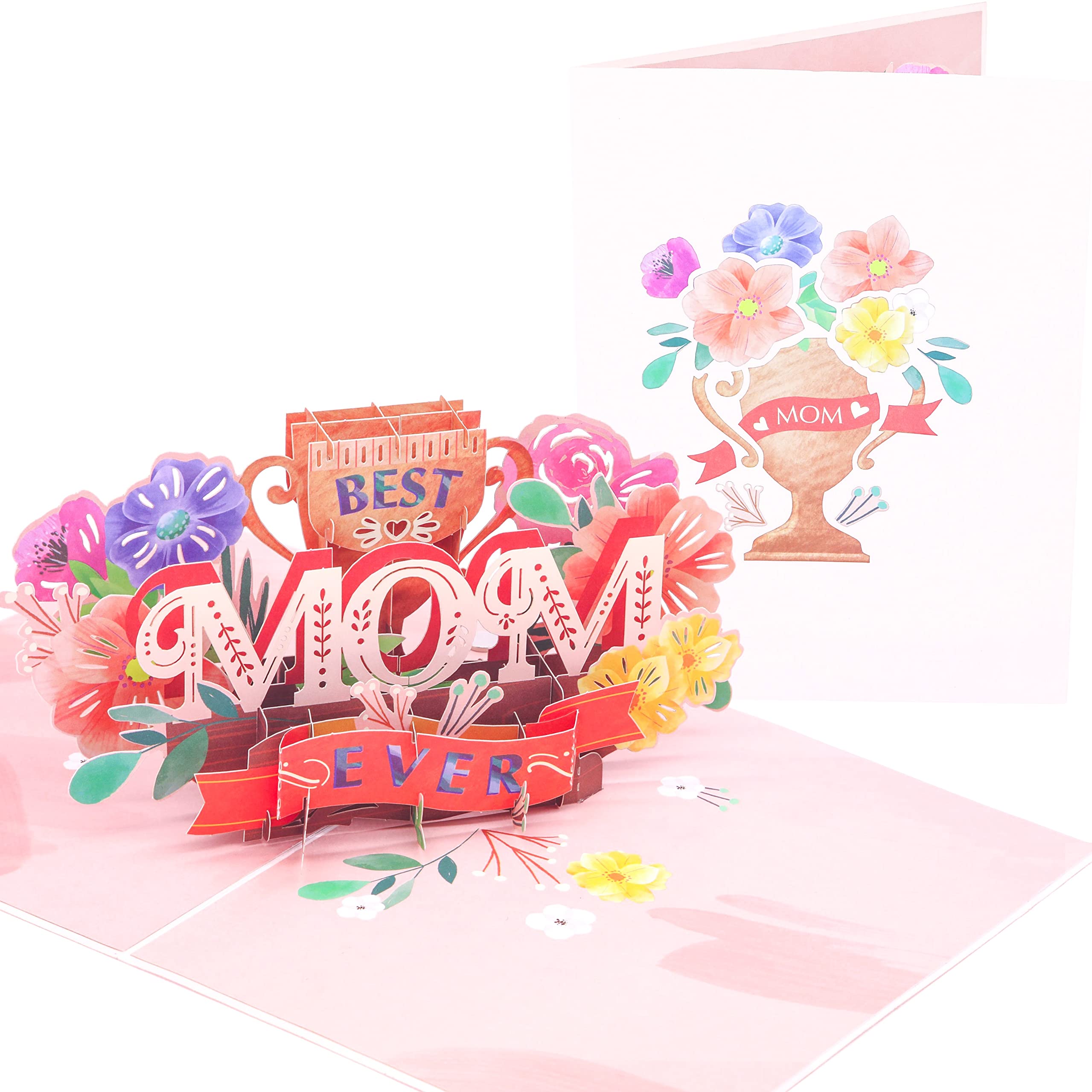 PopLife® 'Best Mom Ever' 3D Pop Up Card - Mother's Day Card, Mom's Birthday, Congratulations, Get Well - for Mom, Wife, Sister, Grandma, Step-mom, Mother-In-Law