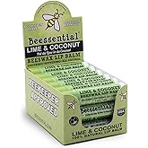 Beessential Natural Bulk Lip Balm, Coconut Lime, 18 Pack | For Men, Women, and Children. Great for Gifts, Showers, & More