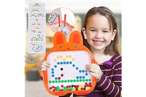 Wuzhineisn Magnetic Drawing Board for Toddlers Learning Toy for Kids Montessori Baby Toys Doodle Board with Magnetic Beads & 2 Pens Dot Art Rabbit Gift for Ages 3 4 5 6 Boys Girls