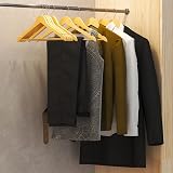 HANGERWORLD Box of 10 Wooden 45cm Coat Hangers with Non Slip Bar Natural view 4