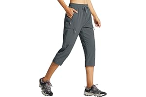 Libin Women's Capri Pants Lightweight Quick Dry Cargo Hiking Capris Travel Casual Outdoor Zipper Pockets