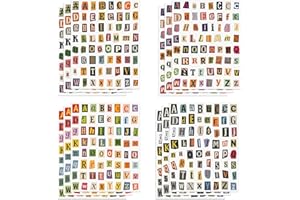 12 Sheets Magazine Letter Stickers, Vintage Alphabet Stickers for Scrapbooking Journaling Junk Journal Water Bottle Laptop De