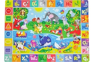 chunsemeiju Baby Play Mat for Floor, Non-Slip Playmat for Toddlers & Infants, Extra Thick Large Padded Educational ABC Kids Rug for Crawling & Playing Super Soft Plush Surface to Keep Safe (40"x60")