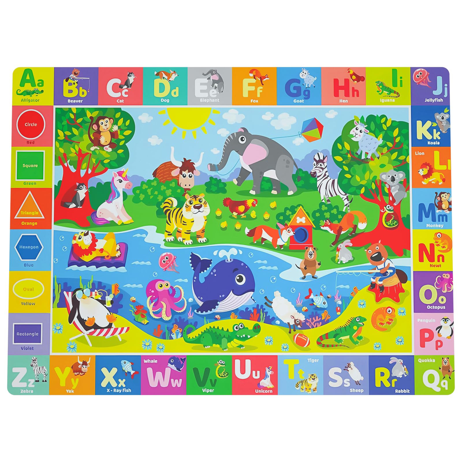 Photo 1 of chunsemeiju Baby Play Mat for Floor, Non-Slip Playmat for Toddlers & Infants, Extra Thick Large Padded Educational ABC Kids Rug for Crawling & Playing Super Soft Plush Surface to Keep Safe (40"x60")