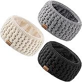 Sofier Winter Headbands for Women 3 Packs Knit Ear Warmers Soft Fuzzy Fleece Lined Cold Weather Ear Muffs Christmas Stocking Stuffers Gifts