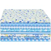 BOUBONI 8 Pcs 20"x 20" Cotton Quilting Fabric Sewing Patchwork Fabric for Quilting Craft Cotton Patchwork Cushions (8, Blue)