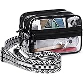 UEOE Clear Bag for Stadium Events, Clear Crossbody Bag Dual Main Pockets and Front Pocket for Concerts & Sports Events