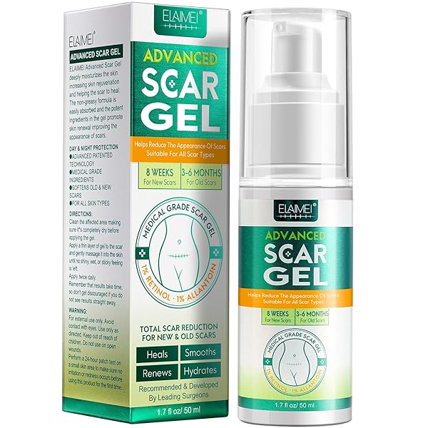 SILICONE SCAR GEL, ADVANCED SCAR TREATMENT CREAM GEL, KELOID BUMP REMOVAL FOR OLD AND NEW SCARS, SURGICAL SCARS, C-SECTION, BURN, STRETCH MARK 1.7 OZ (50G)