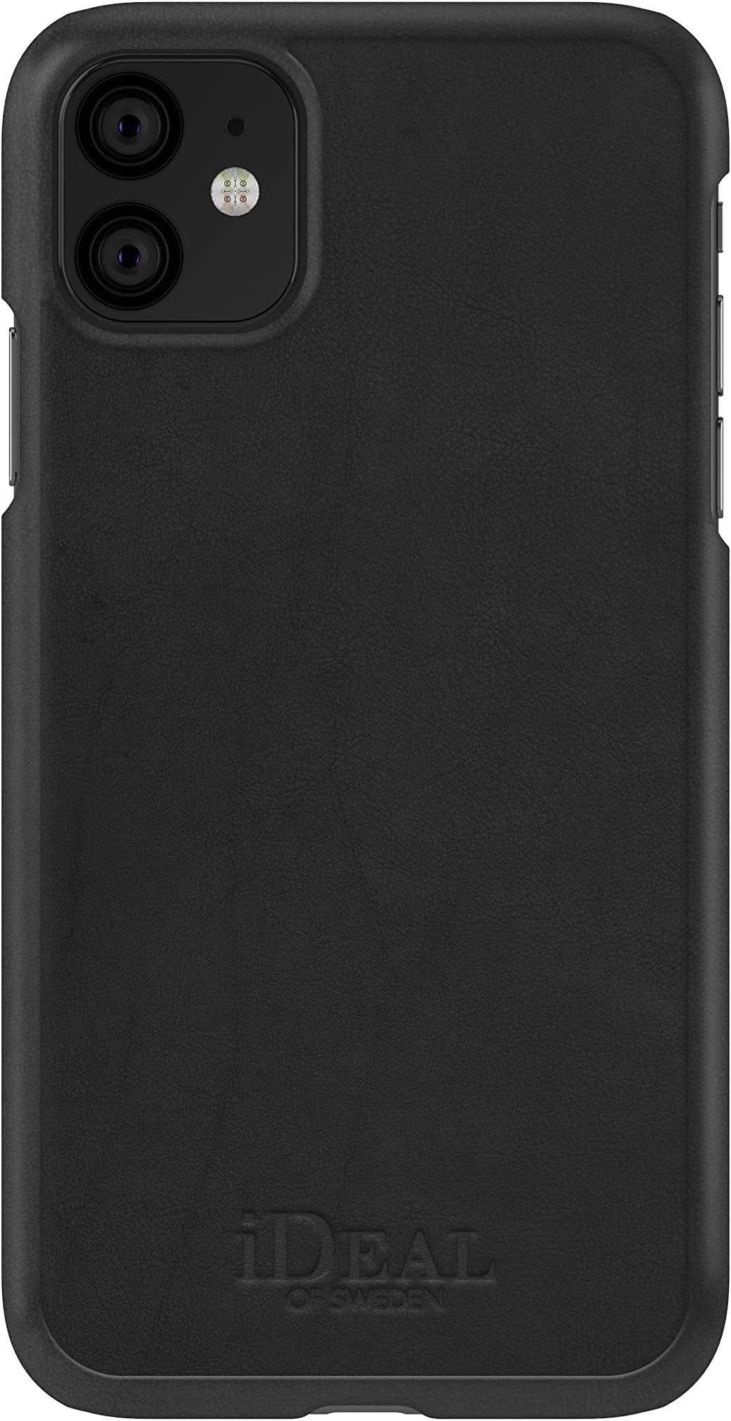 iDeal Of Sweden Phone Case, Microfibre Lining Qi-Wireless Charger Compatible for iPhone 11 (Vegan Leather) (Como Black)