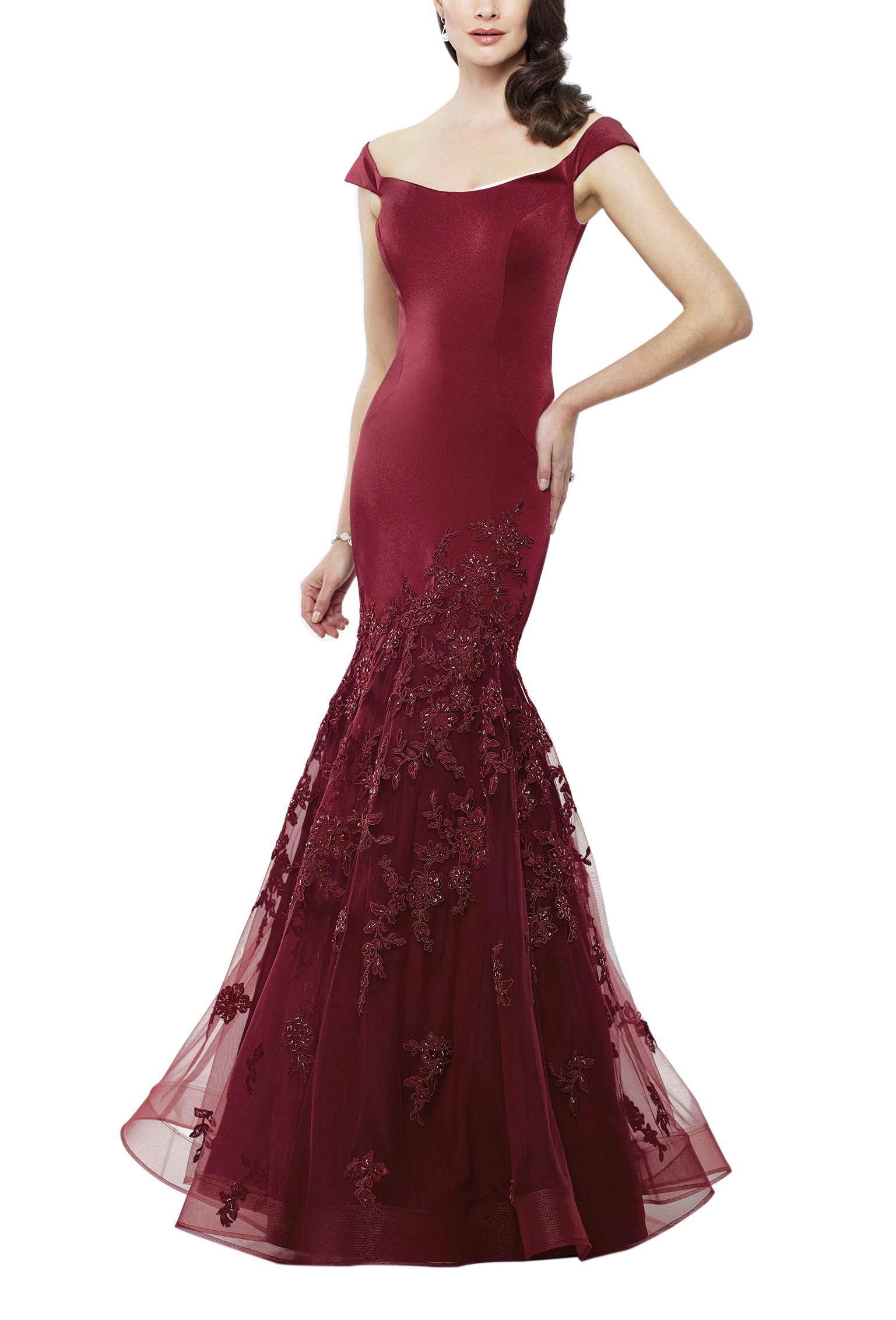 Doramei Women's Mermaid Mother of The Bride Dress Off The Shoulder