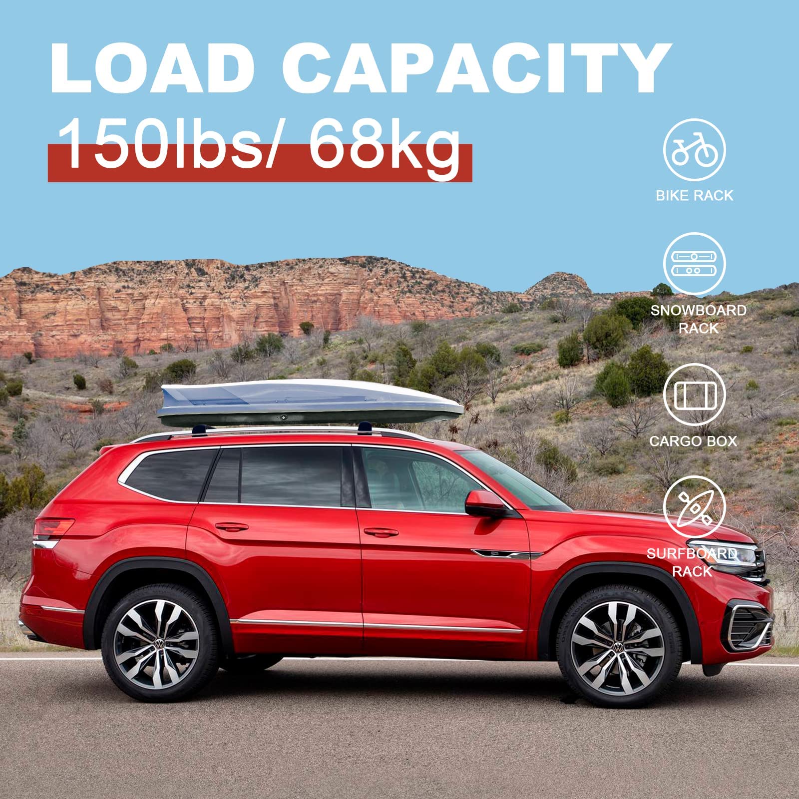Mua KINGGERI Roof Rack Cross Bars Fit for Volkswagen Atlas 2017-2025 ...