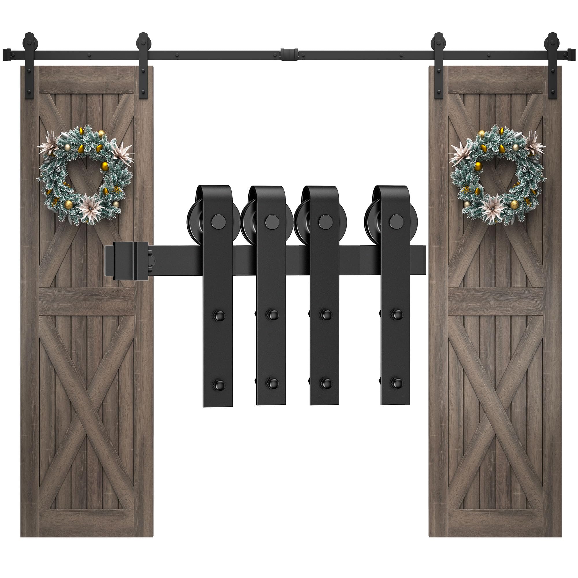TITECK Double Sliding Barn Door Hardware Kit - 12