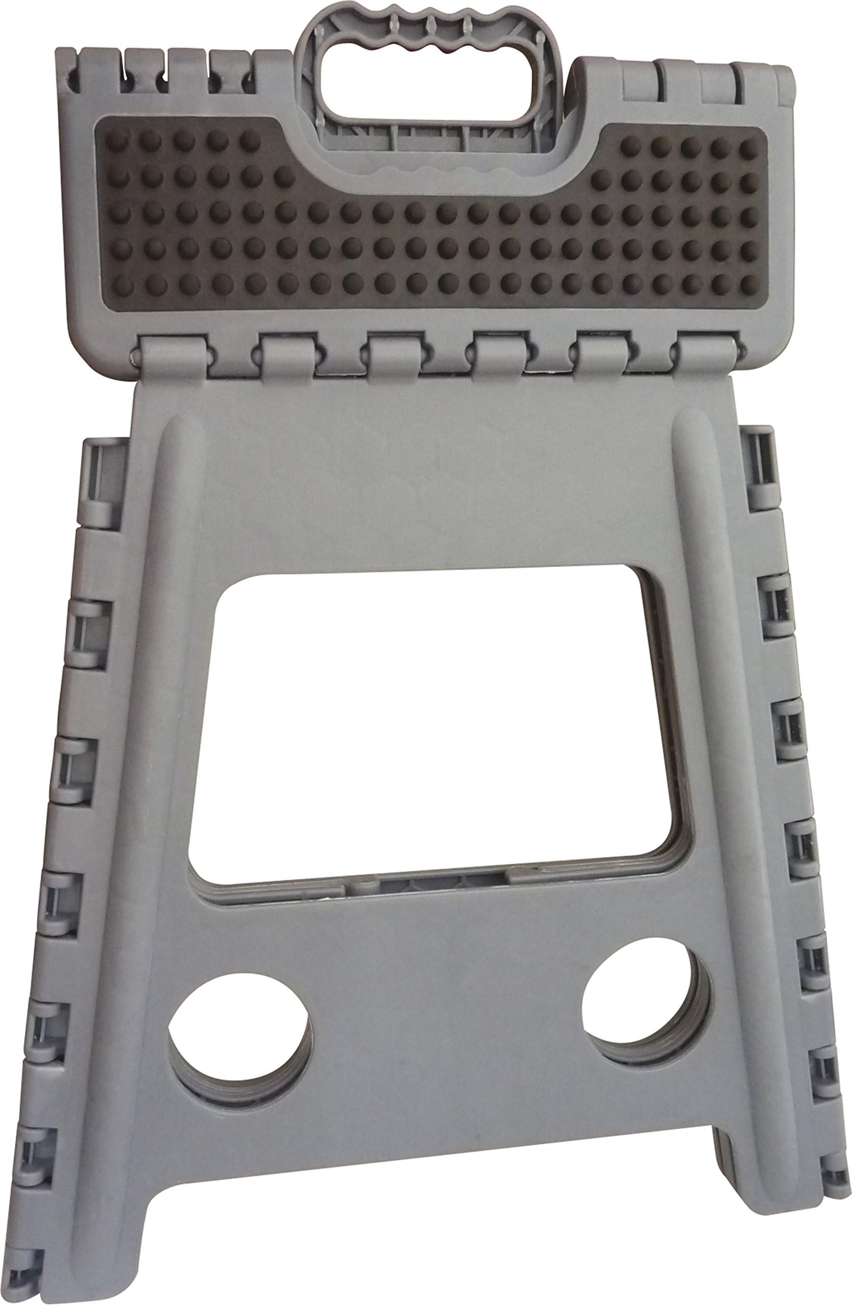 Hippo-Tonic Unisex Adult 930251011 Grip Folding Step Stool - Grey, 28.5 x 21.5 x 39 cm