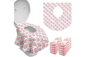 KONGDY Toilet Seat Covers Disposable - 20 Pack - Waterproof, Ideal for Kids and Adults – Extra Large, Individually Wrapped for Travel, Toddlers Potty Training in Public Restrooms (Flower, 20)