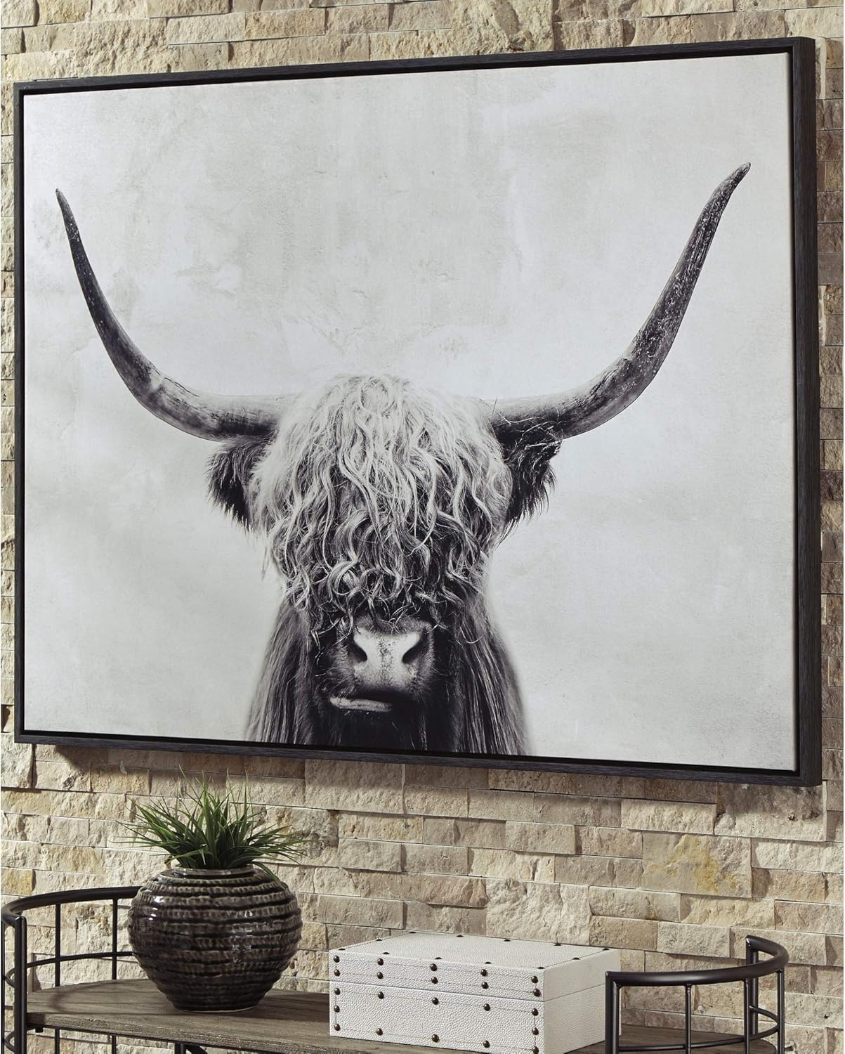 Amazon Com Signature Design By Ashley Pancho Highland Cow Wall