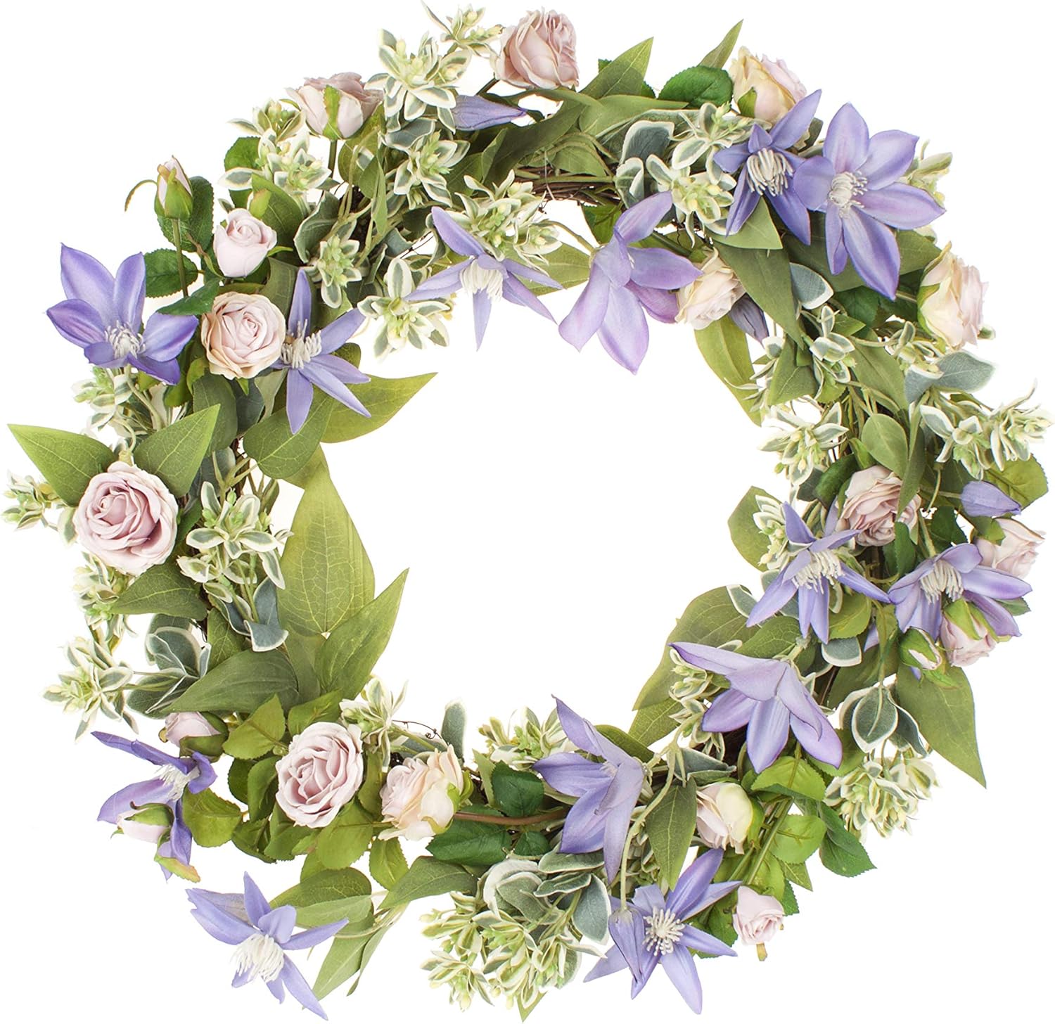 LTWHOME WHPCL Dmr 55cm Handgemachter Frühlings Sommer Kranz mit