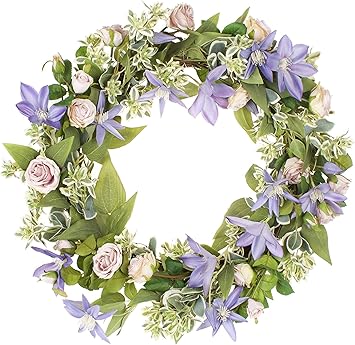 LTWHOME WHPCL Dmr 55cm Handgemachter Frühlings Sommer Kranz mit