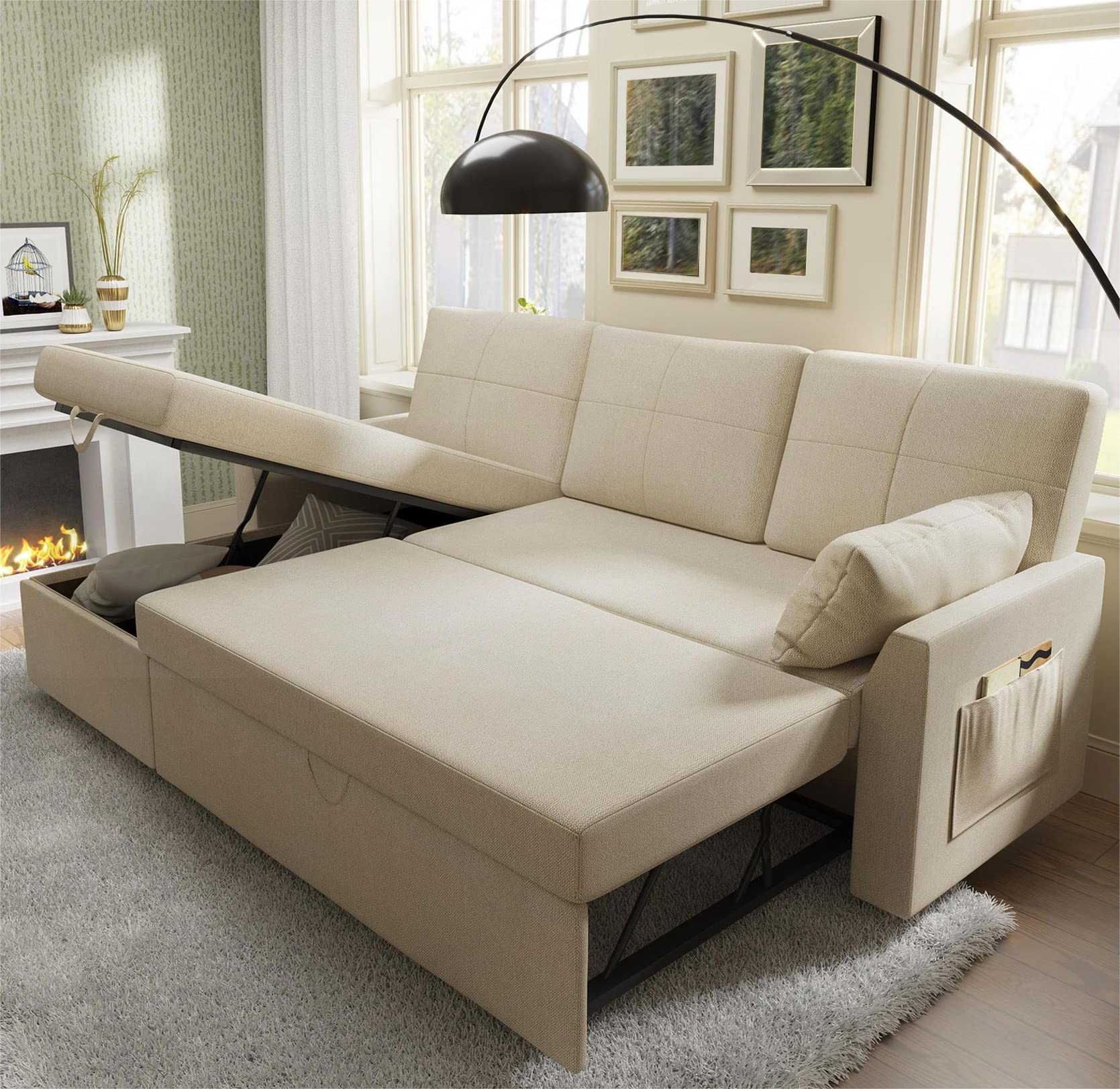 PaPaJet Sofa Bed, Sofa Sleeper with Storage