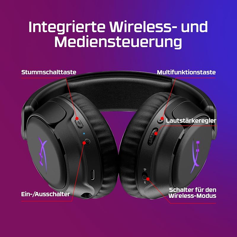 Cloud Flight 2 Wireless Gaming Headset mit RGB-Ohrmuschelplatten