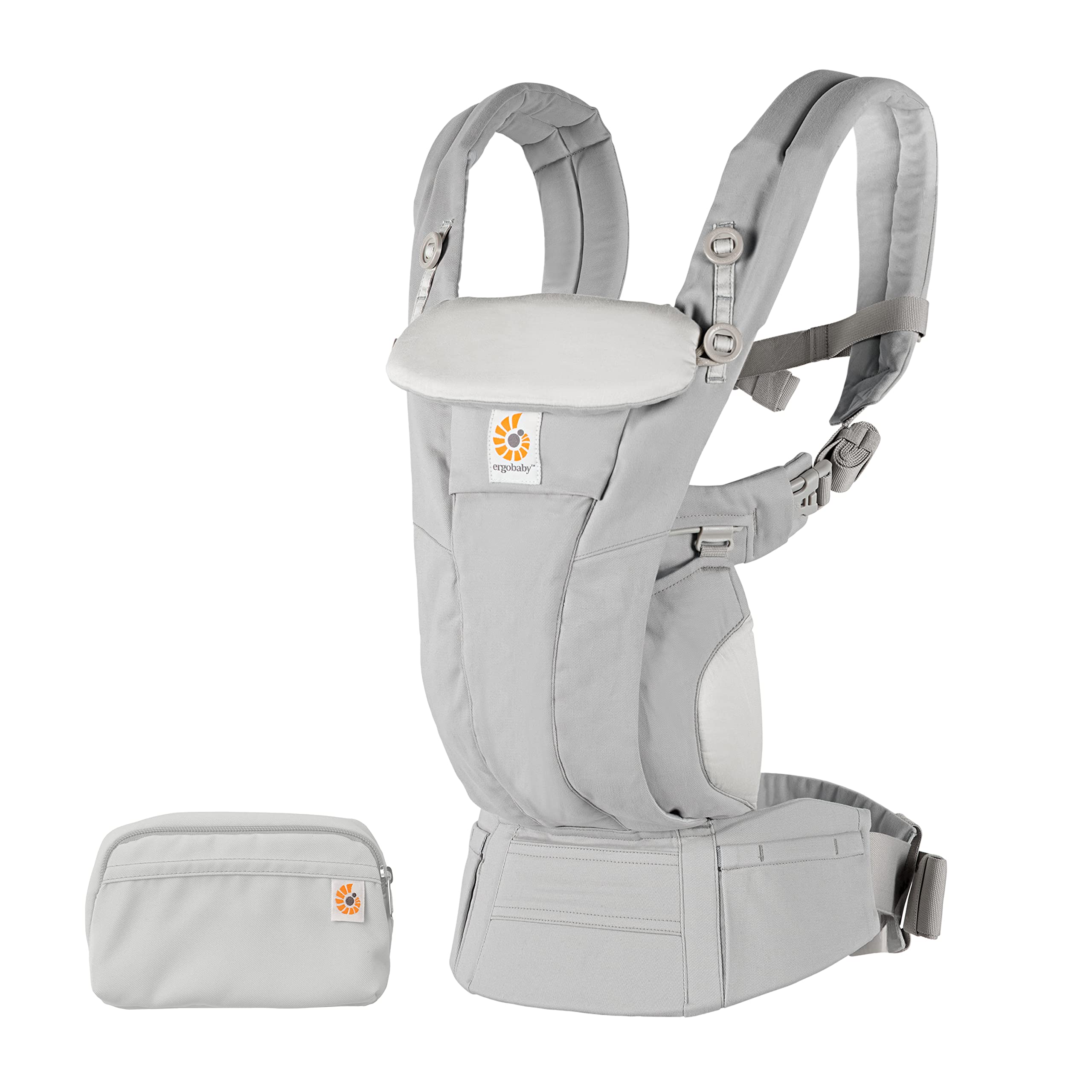 Ergobaby Omni Dream Baby Carrier for Newborns, from Birth to 20.4 kg, 4 Positions, SoftTouch Cotton, Ergonomic Baby Front-Inward and Back Carry Position, Pearl Grey