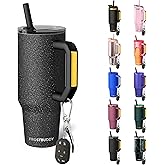 Thicc Buddy - 40 oz Stainless Steel Vacuum Insulated Tumbler with Lid and Straw for Water - Travel Mug Cupholder Friendly - Gifts for Women Men Him Her