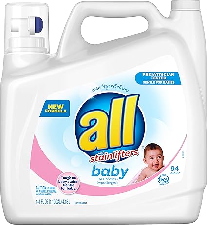 Amazon Com All Baby Detergente Liquido Para Ropa Suave Para Bebe 141 Oz 94 Cargas Health Personal Care