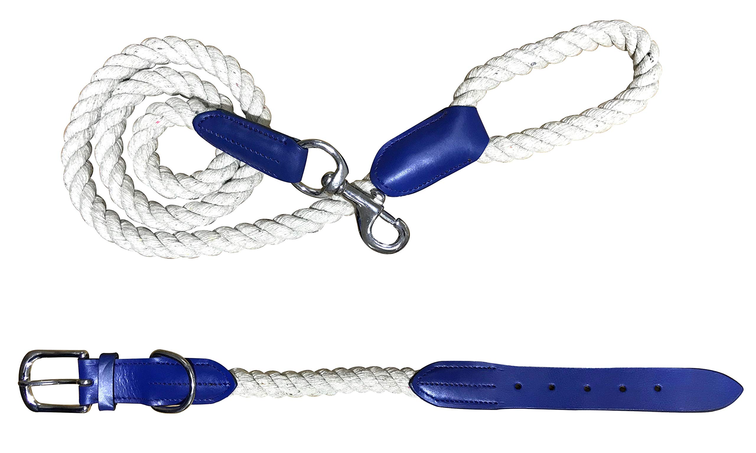 BRADLEY CROMPTON Genuine Leather Matching Pair Dog Collar and Lead Set S