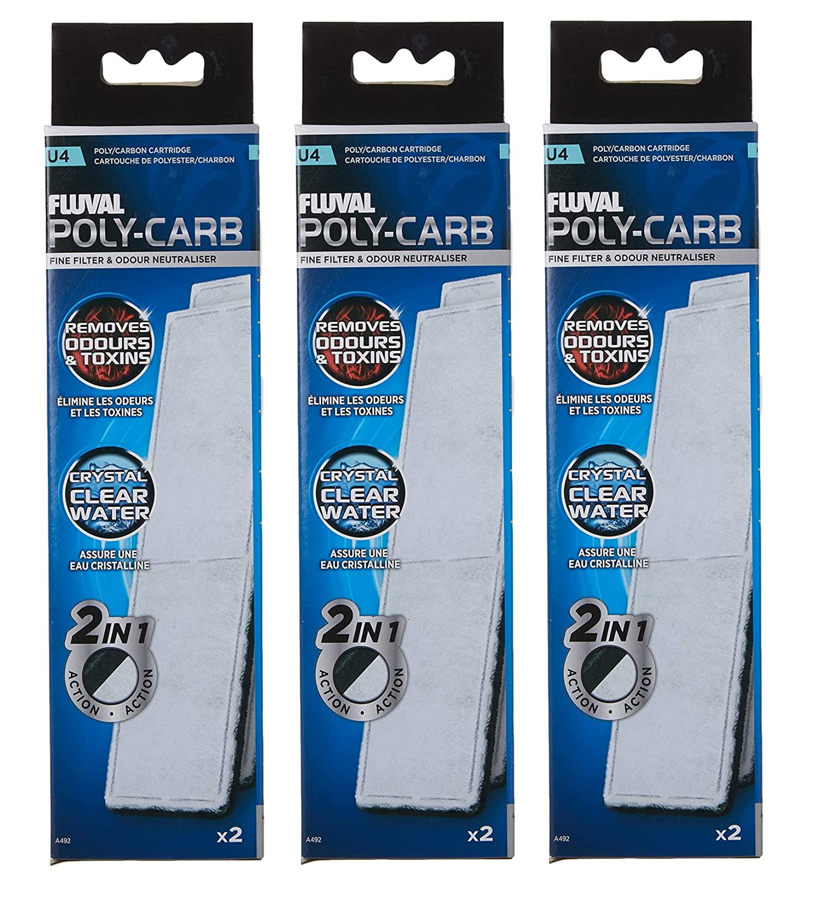 3 x Fluval U4 poly carbon cartridge 2 pack