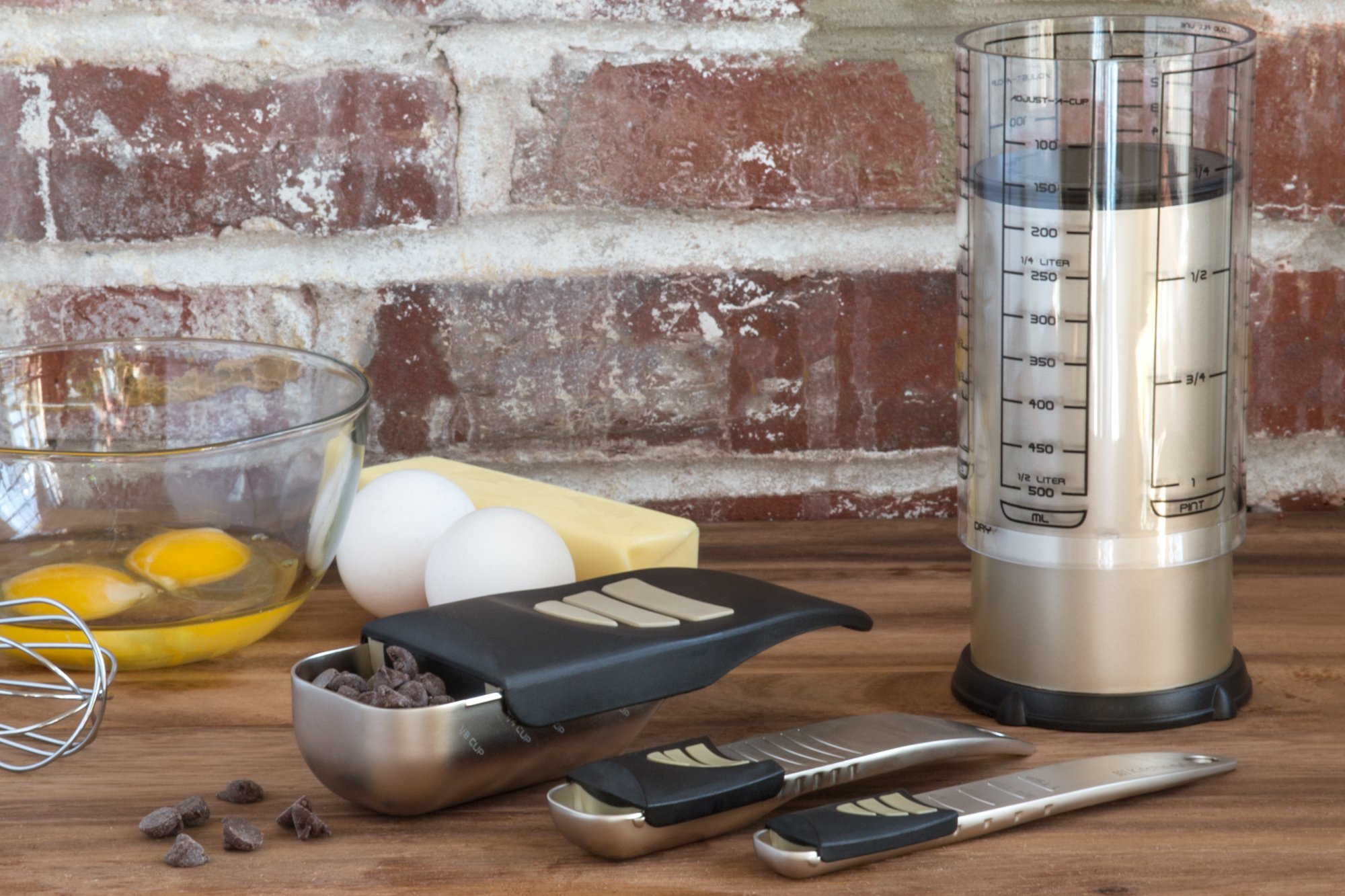 KitchenArt Baker’s Pro Adjust-A-Measure Set, 4-Piece, Satin