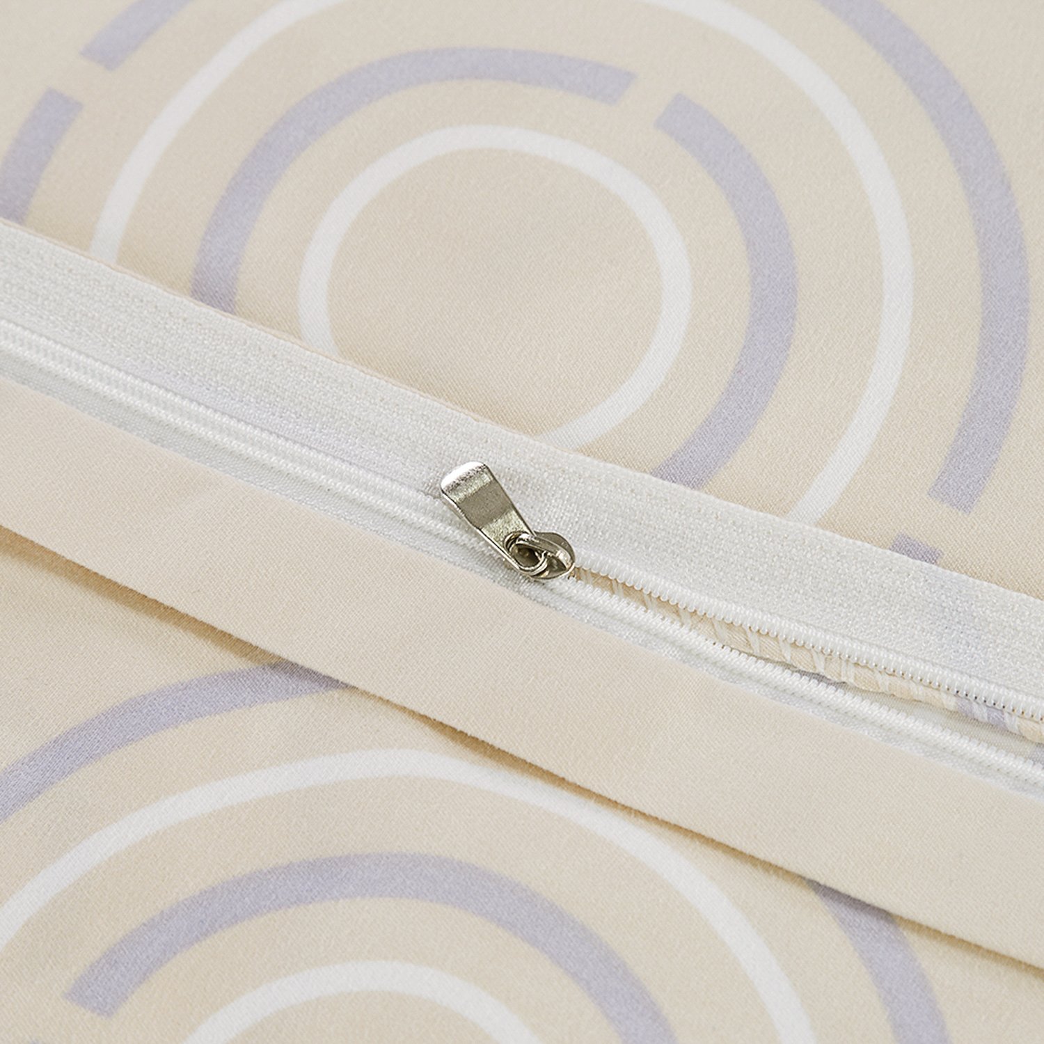 Duvet Cover Set with Zipper Closure-Circle Khaki Printed Pattern,Twin (66\